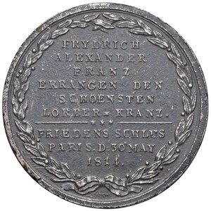 reverse: MEDAGLIE - NAPOLEONICHE - Napoleone I, Imperatore (1804-1814) - Medaglia 1814 - Liberazione di Parigi Bramsen 1457  FE  Ø 50. BB+