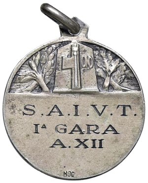 reverse: MEDAGLIE - FASCISTE  - Medaglia A. XII - SAIVT   AG  Ø 25. qBB