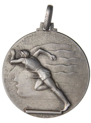 obverse: MEDAGLIE - FASCISTE  - Medaglia A. XV - Bologna, incontro atletica leggera femminile Italia-Francia   AG  Opus: Affer Ø 32. qFDC