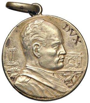 obverse: MEDAGLIE - FASCISTE  - Medaglia   AG dorato  Ø 22. BB+