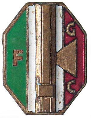 obverse: MEDAGLIE - FASCISTE  - Distintivo FGC   MD  Opus: CastelliFasci Giovanili di Combattimento. SPL