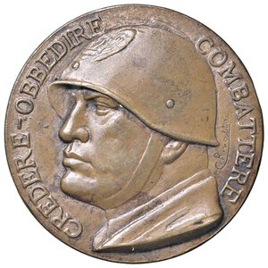 obverse: MEDAGLIE - FASCISTE  - Medaglia A. XIII - Credere, Obbedire, Combattere   AE  Ø 39. qSPL