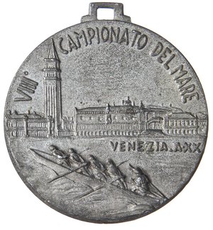 reverse: MEDAGLIE - FASCISTE  - Medaglia A. XX - Venezia, VIII Campionato del Mare  R FE  Ø 33. BB-SPL