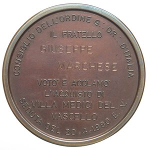 reverse: MEDAGLIE - VARIE  - Medaglia 1980 - Consiglio dell Ordine d Italia   AE  Ø 52In scatola. SPL