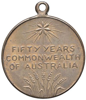 reverse: MEDAGLIE ESTERE - AUSTRALIA - Giorgio VI (1936-1952) - Medaglia 1951 - Fifty Years Commonwealth of Australia   AE  Ø 30. qFDC