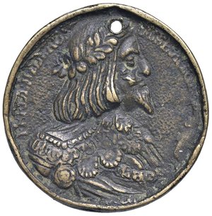 obverse: MEDAGLIE ESTERE - AUSTRIA - Ferdinando III (1637-1657) - Medaglia   AE dorato  Ø 39 Foro. meglio di MB