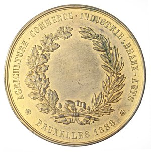 reverse: MEDAGLIE ESTERE - BELGIO - Leopoldo II (1865-1909) - Medaglia 1888 - Accademia universale delle scienze e delle arti industriali   MD  Opus: Fisch Ø 70. bello SPL