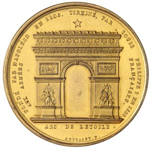 reverse: MEDAGLIE ESTERE - FRANCIA - Luigi Filippo I (1830-1848) - Medaglia 1806-1836 - Arco di trionfo   AE dorato  Opus: Montagny Ø 52CUIVRE sul bordo. qFDC