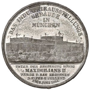 reverse: MEDAGLIE ESTERE - GERMANIA - BAVIERA - Massimiliano II (1848-1864) - Medaglia 1854   MB  Ø 41. qSPL