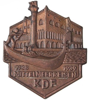 obverse: MEDAGLIE ESTERE - GERMANIA - Terzo Reich (1933-1945) - Distintivo Crociera a Venezia del lavoratori DAF. SPL