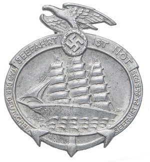 obverse: MEDAGLIE ESTERE - GERMANIA - Terzo Reich (1933-1945) - Distintivo 1935 - Giornata dei viaggi per mare   MB mm 40x44. SPL