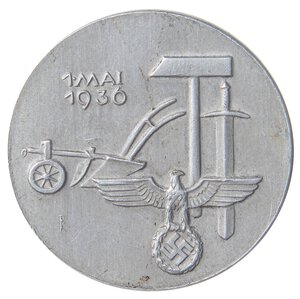 obverse: MEDAGLIE ESTERE - GERMANIA - Terzo Reich (1933-1945) - Distintivo 1936   MB  Ø 35. SPL