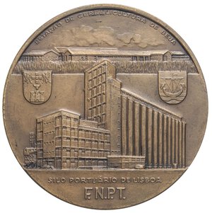 obverse: MEDAGLIE ESTERE - PORTOGALLO - Repubblica (1910) - Medaglia 1963 - Silo Portuario di Lisbona   AE  Ø 80 Segni al ciglio. bello SPL