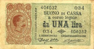 obverse: CARTAMONETA - BUONI DI CASSA - Umberto I (1878-1900) - Lira 02/08/1894 - Serie 33-52    Falso d epoca. meglio di MB