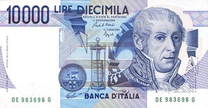 obverse: CARTAMONETA - BANCA d ITALIA - Repubblica Italiana (monetazione in lire) (1946-2001) - 10.000 Lire - Volta 10/09/1992 Numeri verdi   Ciampi/Speziali. FDS