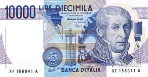 obverse: CARTAMONETA - BANCA d ITALIA - Repubblica Italiana (monetazione in lire) (1946-2001) - 10.000 Lire - Volta 23/09/1993 Alfa 873sp; Lireuro 76Fa RR  Sostitutiva XF. FDS