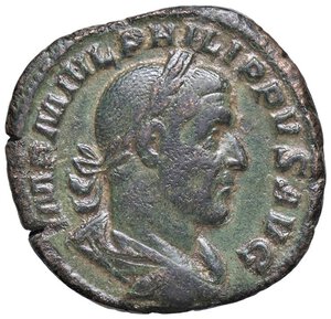 obverse: ROMANE IMPERIALI - Filippo I (244-249) - Sesterzio C. 88  (AE g. 18,86). BB+