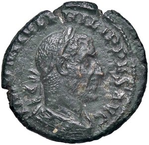 obverse: ROMANE IMPERIALI - Filippo I (244-249) - Asse C. 11  (AE g. 10,18). BB/BB+