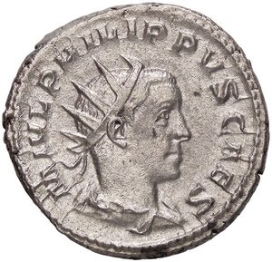 obverse: ROMANE IMPERIALI - Filippo II (247-249) - Antoniniano C. 13  (AG g. 4,26). qBB