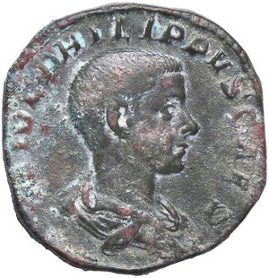 obverse: ROMANE IMPERIALI - Filippo II (247-249) - Sesterzio C. 55  (AE g. 17,63). bel BB