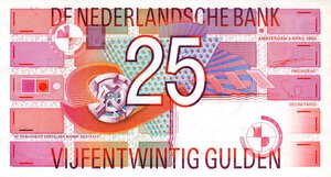 obverse: CARTAMONETA ESTERA - OLANDA - Beatrice (1980-2013) - 25 Gulden 05/04/1989. FDS