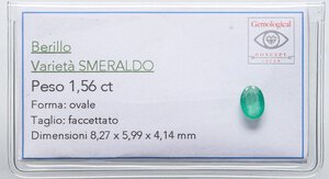 obverse: VARIE - Pietre preziose  Smeraldo, 1,56 ct, con certificato Gemmological. Ottimo