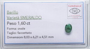 obverse: VARIE - Pietre preziose  Smeraldo, 1,60 ct, con certificato Gemmological. Ottimo