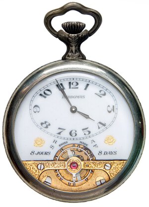 obverse: VARIE - Orologi da taschino  Hebdomas in metallo bianco con cassa lavorata. Ottimo