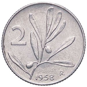 reverse: VARIE - Curiosità  Replica del 2 lire 1958. qFDC