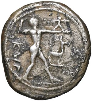 obverse: Raccolta di falsi da studio - Restrike collection - Falsi-Restrike (da studio, moderni, ecc.) - Caulonia  - Nomos   (AG g. 8,11). qBB