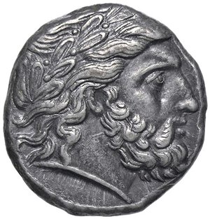 obverse: Raccolta di falsi da studio - Restrike collection - Falsi-Restrike (da studio, moderni, ecc.) - Filippo II (359-336 a.C.) - Tetradracma   (AG g. 10,34). qSPL