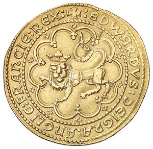 obverse: Raccolta di falsi da studio - Restrike collection - Falsi-Restrike (da studio, moderni, ecc.) - Edoardo III (1327-1377) - Leopardo d Oro Aquitania   (AU g. 3,63). qSPL