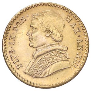 obverse: Raccolta di falsi da studio - Restrike collection - Falsi-Restrike (da studio, moderni, ecc.) - Pio IX (1846-1866) - 2,50 Scudi 1858 A. XIII   (AU g. 3,21)NO RETURN. qSPL