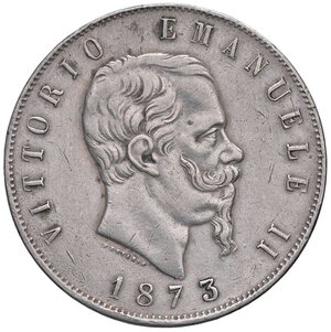 obverse: Raccolta di falsi da studio - Restrike collection - Falsi-Restrike (da studio, moderni, ecc.) - Vittorio Emanuele II Re d Italia (1861-1878) - 5 Lire 1873 R   (AG g. 24,82). BB