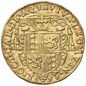 reverse: Raccolta di falsi da studio - Restrike collection - Falsi-Restrike (da studio, moderni, ecc.) - Clemente VIII (1592-1605) - Quadrupla 1598   (AU g. 13,19)AVIGNONE. BB