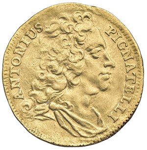 obverse: Raccolta di falsi da studio - Restrike collection - Falsi-Restrike (da studio, moderni, ecc.) - Antonio Pignatelli (1733-1738) - Zecchino 1733   (AU g. 3,43)BELMONTE. BB