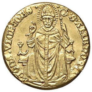 reverse: Raccolta di falsi da studio - Restrike collection - Falsi-Restrike (da studio, moderni, ecc.) - Luchino e Giovanni Visconti (1339-1349) - Fiorino d oro   (AU g. 4,96)MILANO. qSPL