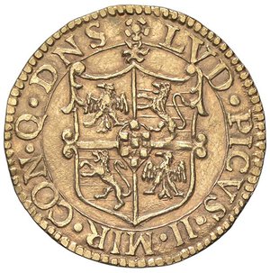 obverse: Raccolta di falsi da studio - Restrike collection - Falsi-Restrike (da studio, moderni, ecc.) - Ludovico II Pico (1550-1568) - Scudo d oro   (AU g. 3,44)MIRANDOLA. qSPL