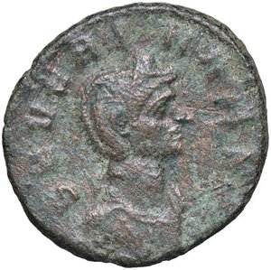 obverse: ROMANE IMPERIALI - Severina (moglie di Aureliano) - Asse C. 9; RIC 316/7  (AE g. 7,09). qBB