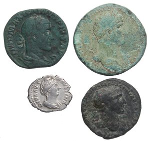 obverse: LOTTI - Imperiali  Traiano, Adriano, Faustina I, Massimino I - Lotto di 4 monete. MB÷BB+