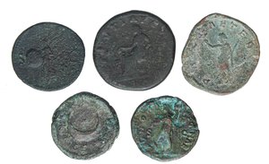 reverse: LOTTI - Imperiali  Nerone, Faustina I e II ( 2 diverse), Filippo II - Lotto di 5 monete. MB÷qBB