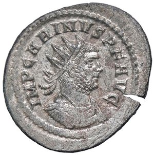 obverse: ROMANE IMPERIALI - Carino (283-285) - Antoniniano C. 37  (MI g. 3,61) Frattura di conio. qSPL