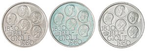 obverse: LOTTI - Estere  BELGIO - 500 franchi 1980 - Lotto di 3 esemplari. med. SPL