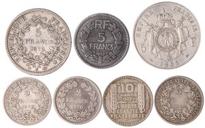 obverse: LOTTI - Estere  FRANCIA - Lotto di 7 monete. MB÷qBB