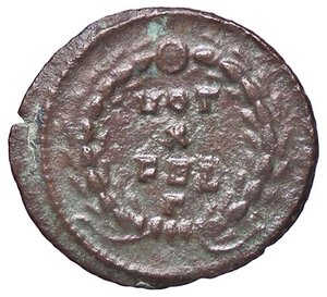 reverse: ROMANE IMPERIALI - Massenzio (306-312) - Follis ridotto RIC 241  (MI g. 2,39). BB+