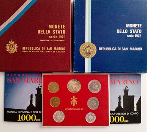 obverse: LOTTI - Zecche Italiane  SAN MARINO - Serie 1972 e 1975, 1000 lire bimetalliche 1997, Vaticano serie 1978. FDC