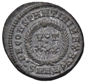 reverse: ROMANE IMPERIALI - Costantino I (306-337) - Follis ridotto (Cizico)   (MI g. 3,15). bello SPL