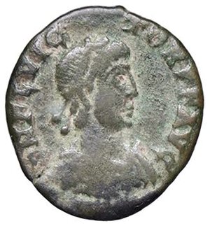 obverse: ROMANE IMPERIALI - Flavio Vittore (387-388) - AE 4 C. 3  (AE g. 1). qBB/MB+