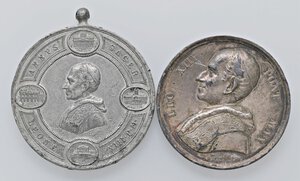 obverse: LOTTI - Medaglie  PAPALI - Leone XIII, lotto di 2 medaglie. MB÷BB