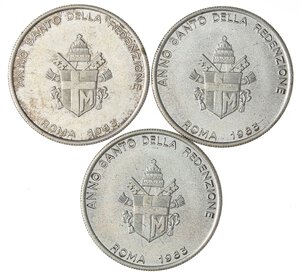 reverse: LOTTI - Medaglie  PAPALI - Medaglia 1983, lotto di 3 esemplari in AG. qFDC